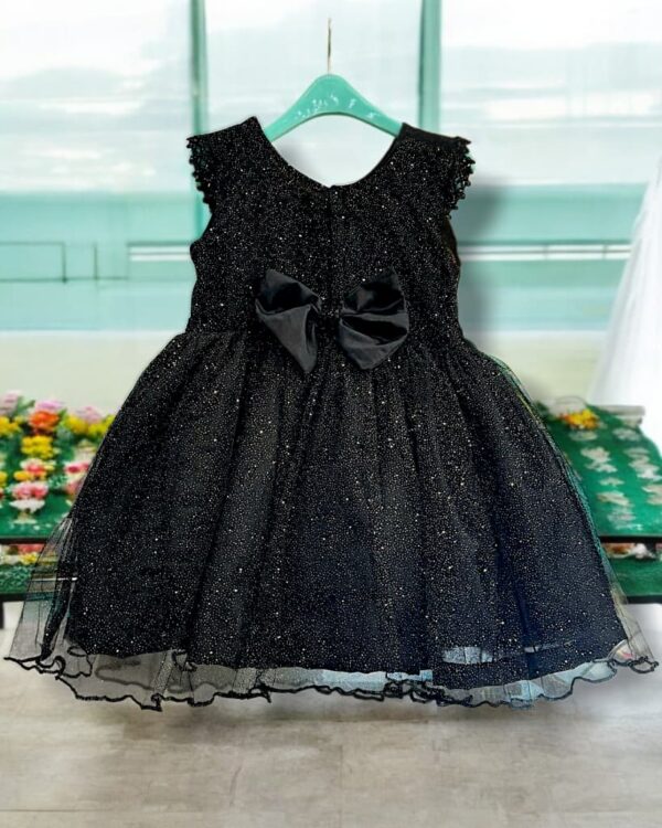 Konain Couture Net Pret Frock for Girls - Black Net - Image 2