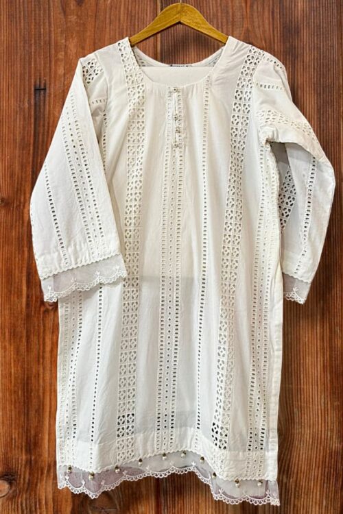 Chikankari Embroidered Lawn  3 Piece Shirt Trousers & Dupatta