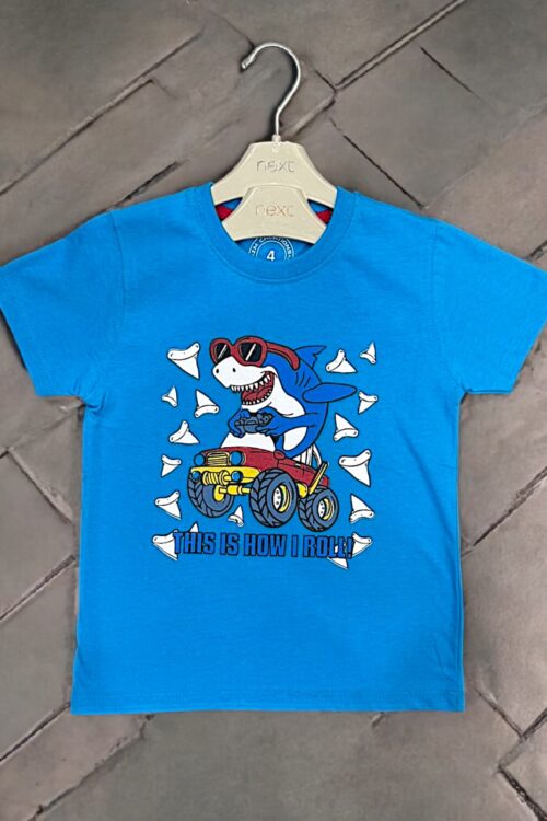Boys Cartoon Printed Round Neck Shirt