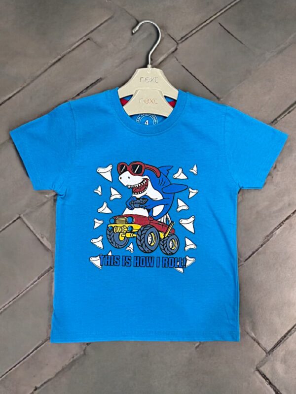 Boys Cartoon Printed Round Neck Shirt
