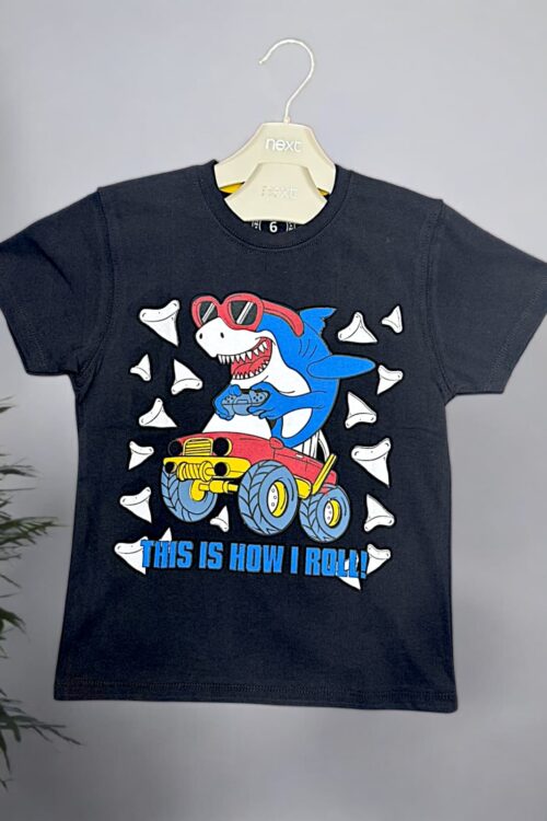 Boys Cartoon Printed Round Neck Shirt